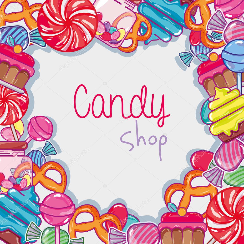 delicious sweet candy background design vector illustration