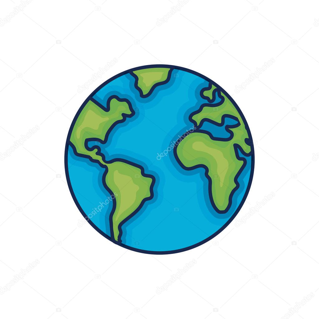 nice earth planet and natural ecology vector illustration