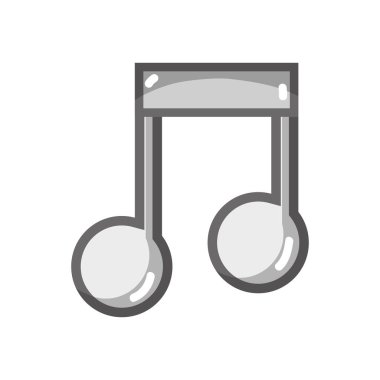 gri tonlamalı müzik işareti Not ritim sesi vektör çizim için