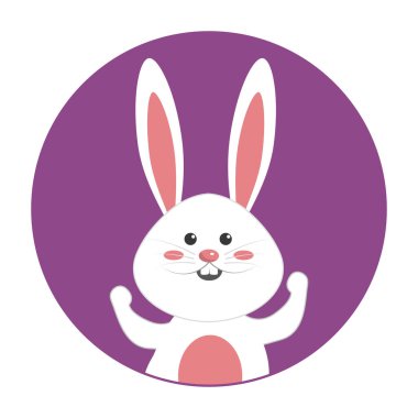 güzel mutlu tavşan karikatür tasarım, vektör çizim