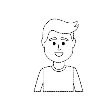 noktalı şekil avatar erkek t-shirt tasarım vektör çizim simgesi