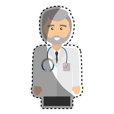 üniforma ve stetoskop, vektör çizim tasarım profesyonel doktor uzman