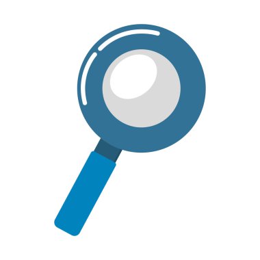 mavi Büyüteç görme duyusuyla ilgili arama aracı, vektör çizim