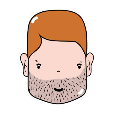 Adam yüz saç ve sakal vektör çizim ile