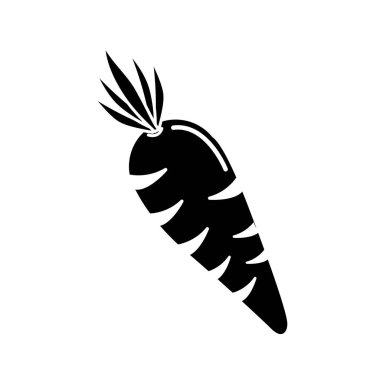 siyah kontur havuç sebze simge görüntüsünü, vektör tasarım görüntü illüstrasyon