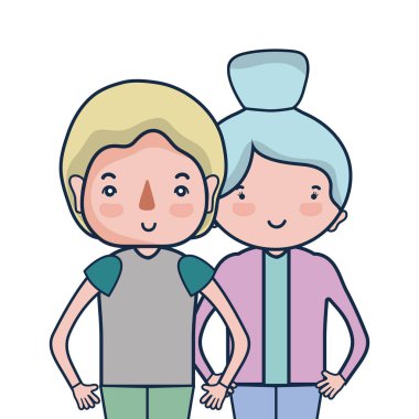 Güzellik çift ile birlikte saç modeli tasarım illüstrasyon vektör