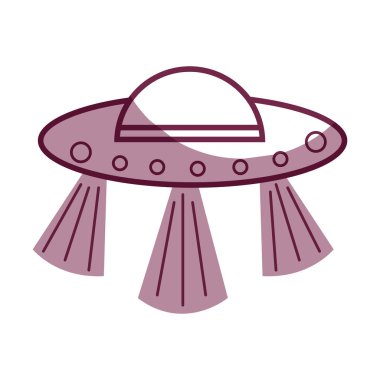 UFO galaxy alan ve gizemli oluşturma, vektör çizim siluet