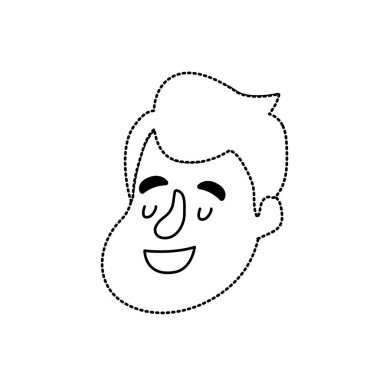 Şekil avatar adam yüz saç modeli tasarım vektör çizim ile noktalı