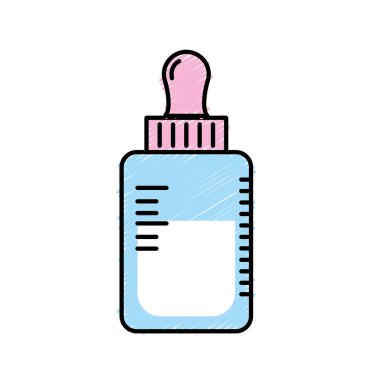 sağlıklı süt simge vektör çizim ile besleyen şişe