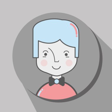 Avatar karikatür genç yakışıklı adam, vektör çizim