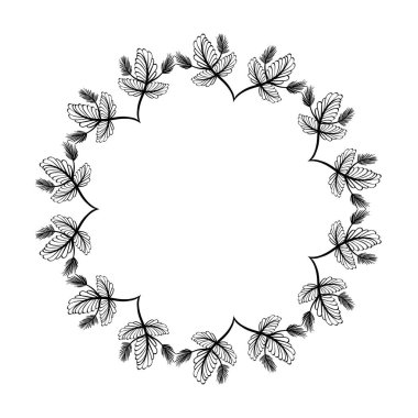 rustik bitkilerin dalları şeklinde çiçek dekorasyon, vektör çizim tasarım