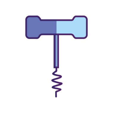 cork şarap şişesi, vektör çizim tasarım tirbuşon aracı