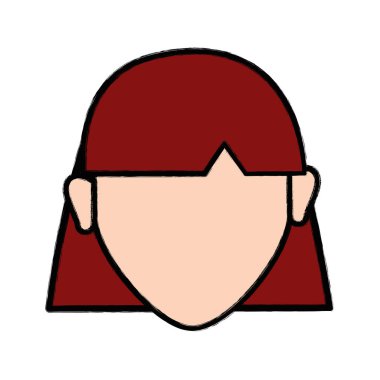 saç modeli, vektör çizim tasarım hoş genç bir kadınla