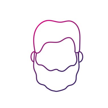 siluet avatar adam kafa saç modeli tasarımı ile illüstrasyon vektör