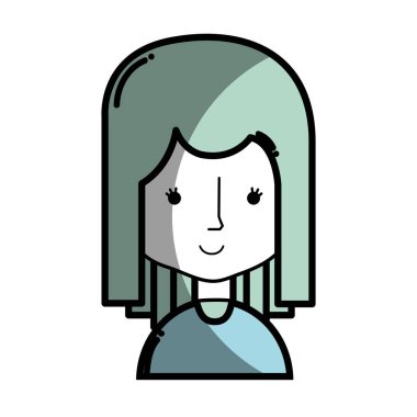 mutlu ve kadın ile saç modeli bluz, illüstrasyon vektör