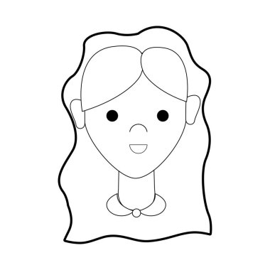 saç modeli, vektör çizim tasarım çizgi mutlu güzel kadınla