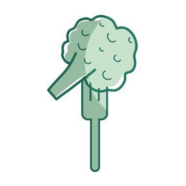 siluet taze brokoli doğal salata, vektör çizim prepair