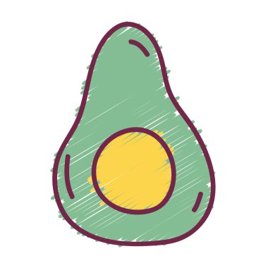 lezzetli taze avokado organik meyve, vektör çizim