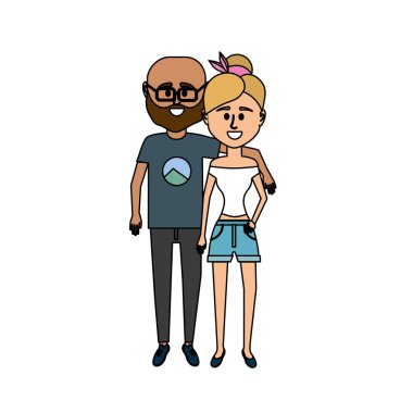 Çift clouthes tasarım vektör çizim simgesi ile birlikte