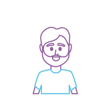 satır avatar erkek t-shirt tasarım vektör çizim simgesi ile