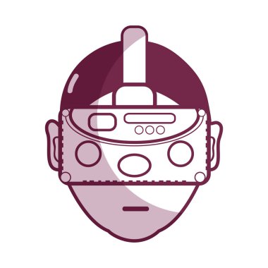 3d gözlük sanal deneyim oyun, vektör çizim ile baş çocuk