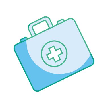 siluet ilk yardım kiti acil, vektör çizim