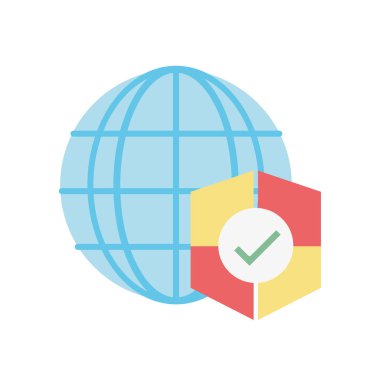 küresel güvenlik bilgi vektör çizim için kalkan ile bağlanmak