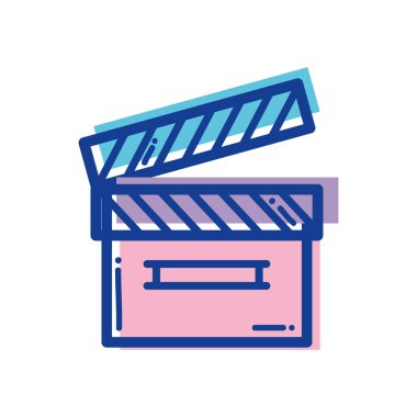 Clapper kurulu eylem video film karesi, vektör çizim