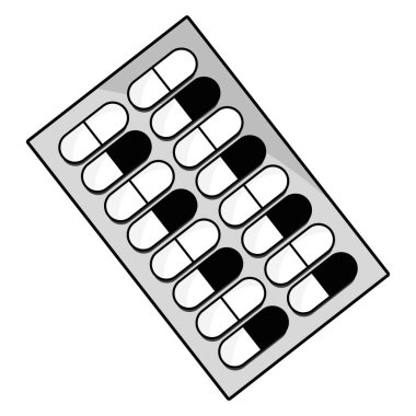 kontur hap tedavisi ilaç ilaç bakımı vücut vektör çizim için