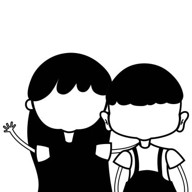 güzellik kız ve erkek saç modeli vektör çizim ile birlikte