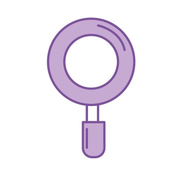 siluet Büyüteç arama ve keşif simge vektör çizim