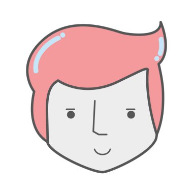 mutlu bir adam baş ve güzel yüzü, vektör çizim