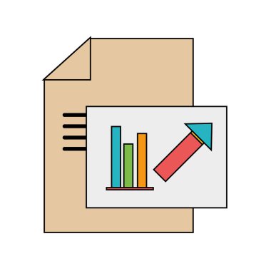 Belge İstatistikleri diyagramı grafisi vektör çizim bar ile