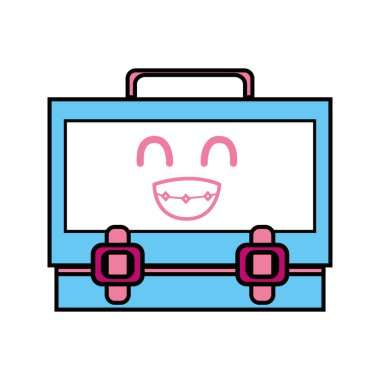 Kawaii şirin komik bavul tasarlamak vektör