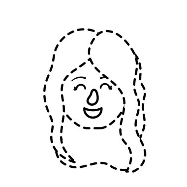 Şekil avatar kadın baş saç modeli tasarım vektör çizim ile noktalı