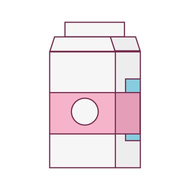 Besin maddeler vektör çizim ile lezzetli süt kutusu