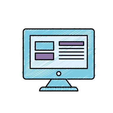 bilgisayar ekran teknolojisi ile elektronik bilgi vektör çizim