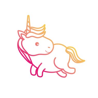 siluet güzel tek boynuzlu at boynuz ve saç modeli tasarım vektör çizim ile