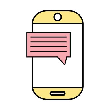 sohbet kabarcık metin vektör çizim ile Smartphone teknoloji