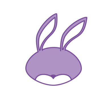 kontur tavşan baş vahşi sevimli hayvan vektör çizim