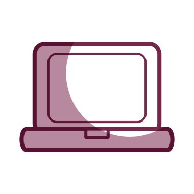 kontur dizüstü bilgisayar teknoloji ve iş bilgi simgesi, vektör çizim