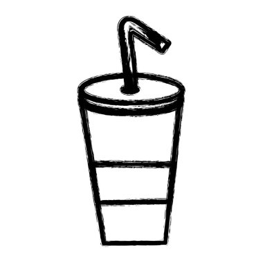 siluet lezzetli ferahlatıcı soda içecek, vektör çizim tasarım