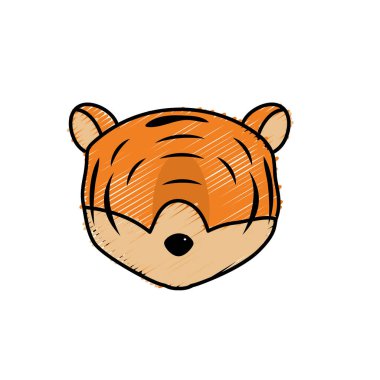 kaplan vahşi sevimli hayvan vektör çizim kafa