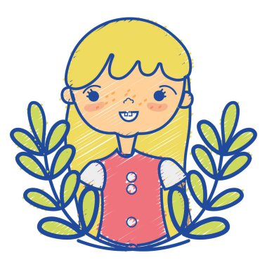 Noel giysileri ve dalları yaprakları tasarım vektör çizim ile güzel kız