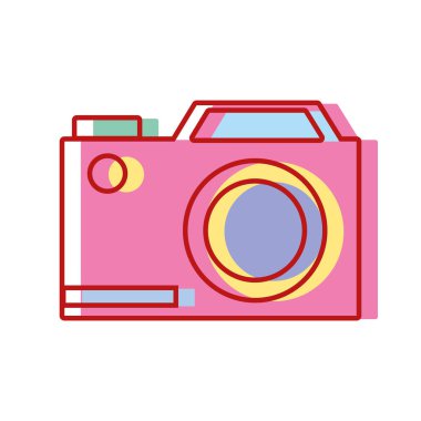 dijital kamera teknolojisi ekipmanları nesne vektör çizim