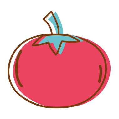 lezzetli taze domates organik sebze, vektör çizim