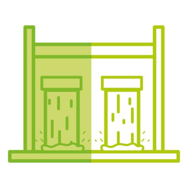 siluet su deposu için rezerv ve ekoloji bakım vektör çizim