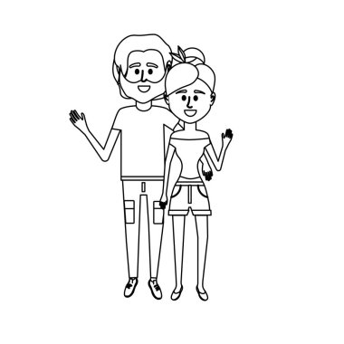 satır çift clouthes birlikte vektör illüstrasyon simge tasarım