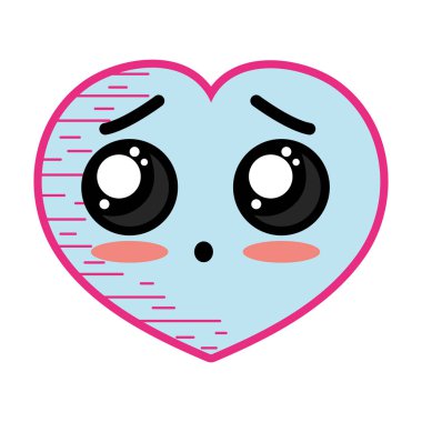 Kawaii şirin ihale kalp aşk vektör çizim