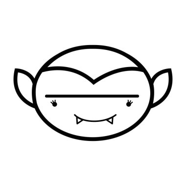 çizgi adam yüz vampiere dişleri vektör çizim ile